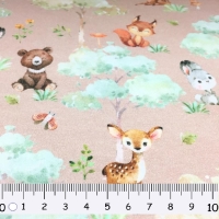 French Terry digital | Baby Waldtiere | Beige Sand